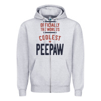 Heather Grey Officially The World's Coolest Peepaw | Mens Gift Zipper Hoodie - artisFamous
