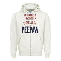 Oatmeal Heather Officially The World's Coolest Peepaw | Mens Gift Zipper Hoodie - artisFamous