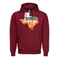 Burgundy stros before hoes Zipper Hoodie - artisFamous