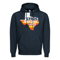 Navy stros before hoes Zipper Hoodie - artisFamous