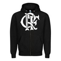 Black camisa do flamengo Zipper Hoodie - artisFamous