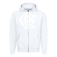 White camisa do flamengo Zipper Hoodie - artisFamous