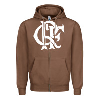 Chestnut camisa do flamengo Zipper Hoodie - artisFamous