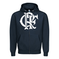 Navy camisa do flamengo Zipper Hoodie - artisFamous