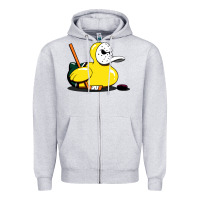 Heather Grey mighty rubber ducky Zipper Hoodie - artisFamous