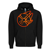 Black millennium falcon Zipper Hoodie - artisFamous