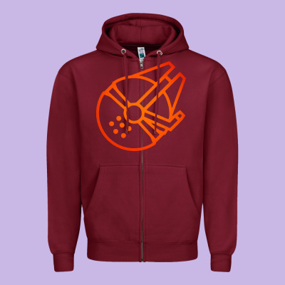 Millennium Falcon Zipper Hoodie Designed By Artisfamous