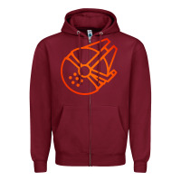 Burgundy millennium falcon Zipper Hoodie - artisFamous