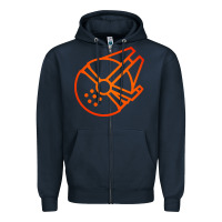 Navy millennium falcon Zipper Hoodie - artisFamous