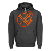Charcoal Heather millennium falcon Zipper Hoodie - artisFamous