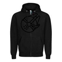 Black millennium falcon Zipper Hoodie - artisFamous