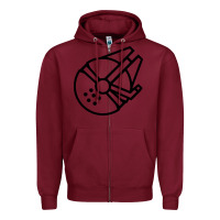 Burgundy millennium falcon Zipper Hoodie - artisFamous