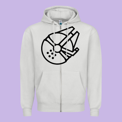 Millennium Falcon Zipper Hoodie Designed By Artisfamous