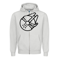 Dove Grey millennium falcon Zipper Hoodie - artisFamous