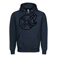 Navy millennium falcon Zipper Hoodie - artisFamous