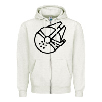 Oatmeal Heather millennium falcon Zipper Hoodie - artisFamous
