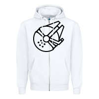 White millennium falcon Zipper Hoodie - artisFamous