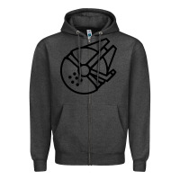 Charcoal Heather millennium falcon Zipper Hoodie - artisFamous