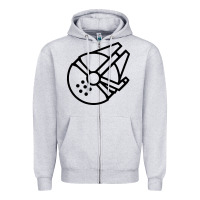 Heather Grey millennium falcon Zipper Hoodie - artisFamous