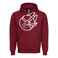 Burgundy millennium falcon Zipper Hoodie - artisFamous