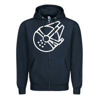 Navy millennium falcon Zipper Hoodie - artisFamous