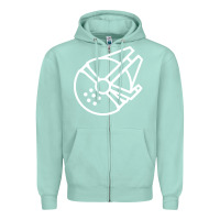 Seafoam millennium falcon Zipper Hoodie - artisFamous