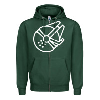 Sports Green millennium falcon Zipper Hoodie - artisFamous