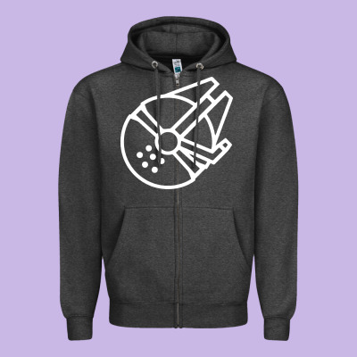 Millennium Falcon Zipper Hoodie Designed By Artisfamous