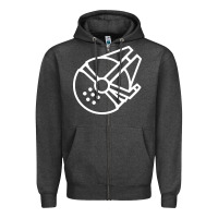Charcoal Heather millennium falcon Zipper Hoodie - artisFamous