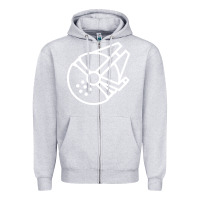 Heather Grey millennium falcon Zipper Hoodie - artisFamous