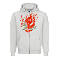 Dove Grey punk samurai Zipper Hoodie - artisFamous