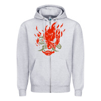 Heather Grey punk samurai Zipper Hoodie - artisFamous