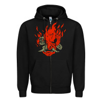 Black punk samurai Zipper Hoodie - artisFamous