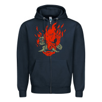 Navy punk samurai Zipper Hoodie - artisFamous