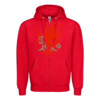 Red punk samurai Zipper Hoodie - artisFamous