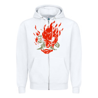 White punk samurai Zipper Hoodie - artisFamous