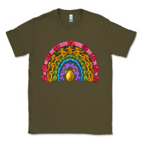 Army Green easter and spring with flowers carrots butterfly and sunflower rainbow Classic Tee - Artiststas