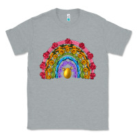 Heather Grey easter and spring with flowers carrots butterfly and sunflower rainbow Classic Tee - Artiststas