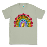 Matcha easter and spring with flowers carrots butterfly and sunflower rainbow Classic Tee - Artiststas
