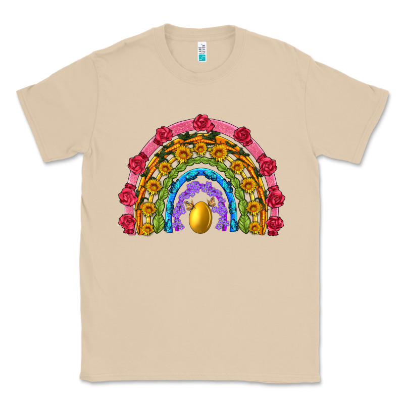 Easter And Spring With Flowers Carrots Butterfly And Sunflower Rainbow Classic Tee by Artiststas | Teevron