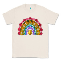 Natural easter and spring with flowers carrots butterfly and sunflower rainbow Classic Tee - Artiststas