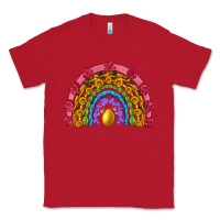 Red easter and spring with flowers carrots butterfly and sunflower rainbow Classic Tee - Artiststas