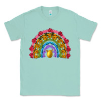 Seafoam easter and spring with flowers carrots butterfly and sunflower rainbow Classic Tee - Artiststas