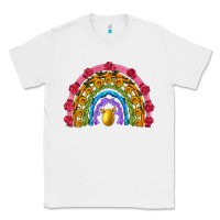 White easter and spring with flowers carrots butterfly and sunflower rainbow Classic Tee - Artiststas