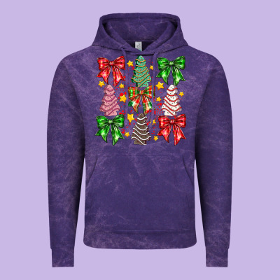Christmas Cake Bow Vintage Hoodie Designed By Cowhidedigitalart
