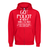 Red got polio me neither thanks science Zipper Hoodie - artisFamous