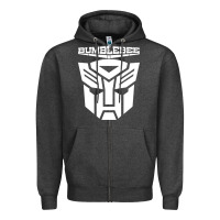 Charcoal Heather bumblebee strong Zipper Hoodie - artisFamous