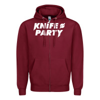 Burgundy knife party Zipper Hoodie - artisFamous