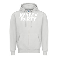 Dove Grey knife party Zipper Hoodie - artisFamous