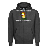 Charcoal Heather ned flanders Zipper Hoodie - artisFamous